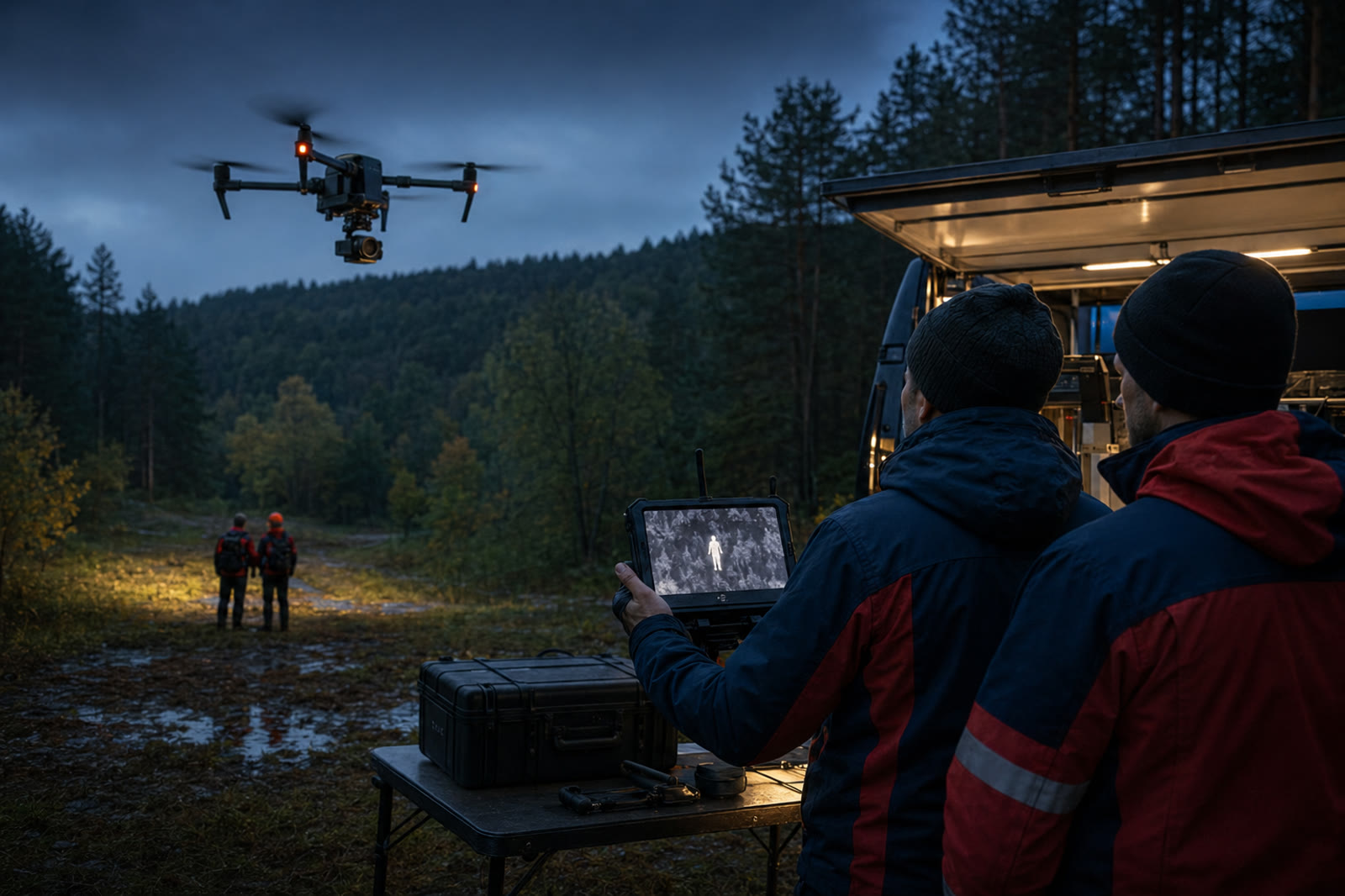 Nocne poszukiwania dronem termowizyjnym